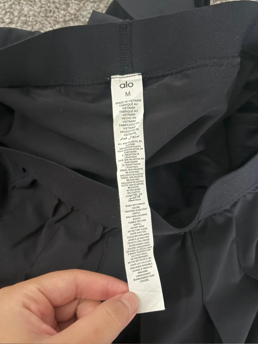ALO Yoga Black Pleated Skater Skirt